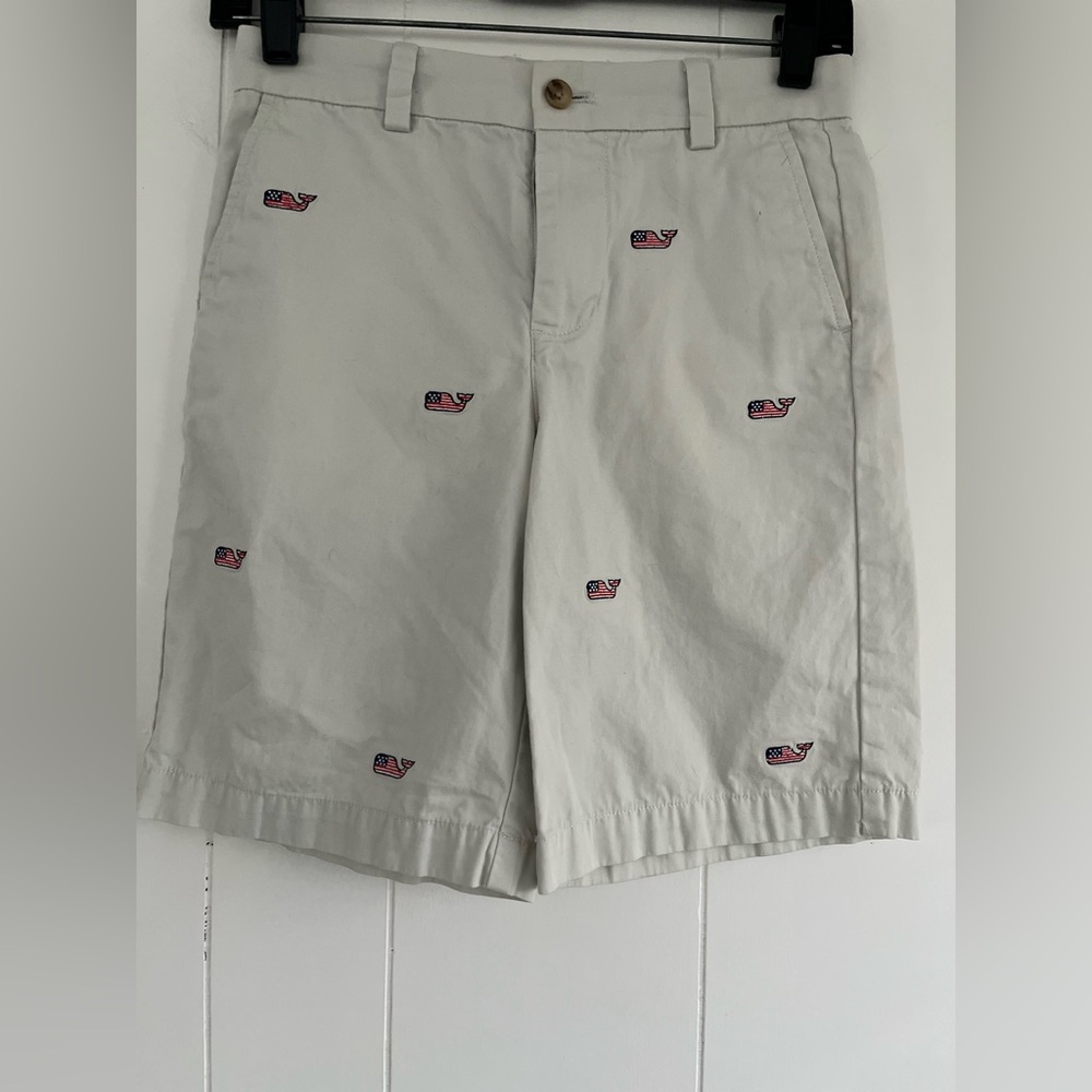 Vineyard Vines Breaker Shorts American Flag Whale Embroidered Patriotic Size 10 - Picture 4 of 8